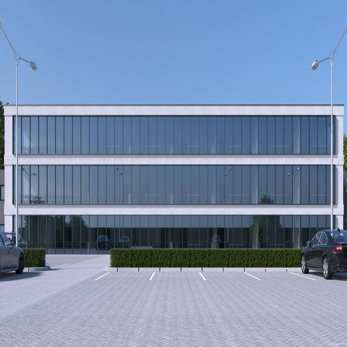 The ISOLAR SOLARLUX® sunbelt A70 glass from Arnold Glas combines excellent heat protection with high light transmission, ensuring a natural, balanced façade appearance in direct sunlight.