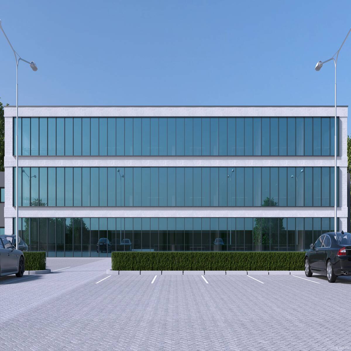 SOLARLUX® sunbelt A50 by Arnold Glas combines reliable heat protection with clear, natural light and color neutrality, ideal for contemporary architecture in full sun.