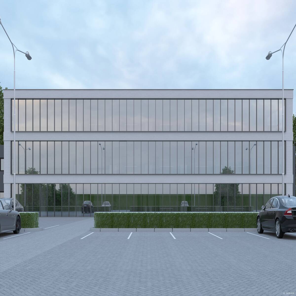 SOLARLUX® sunbelt bright by Arnold Glas combines excellent heat reflection with natural daylight and color neutrality, ensuring elegant façade aesthetics under direct sunlight.