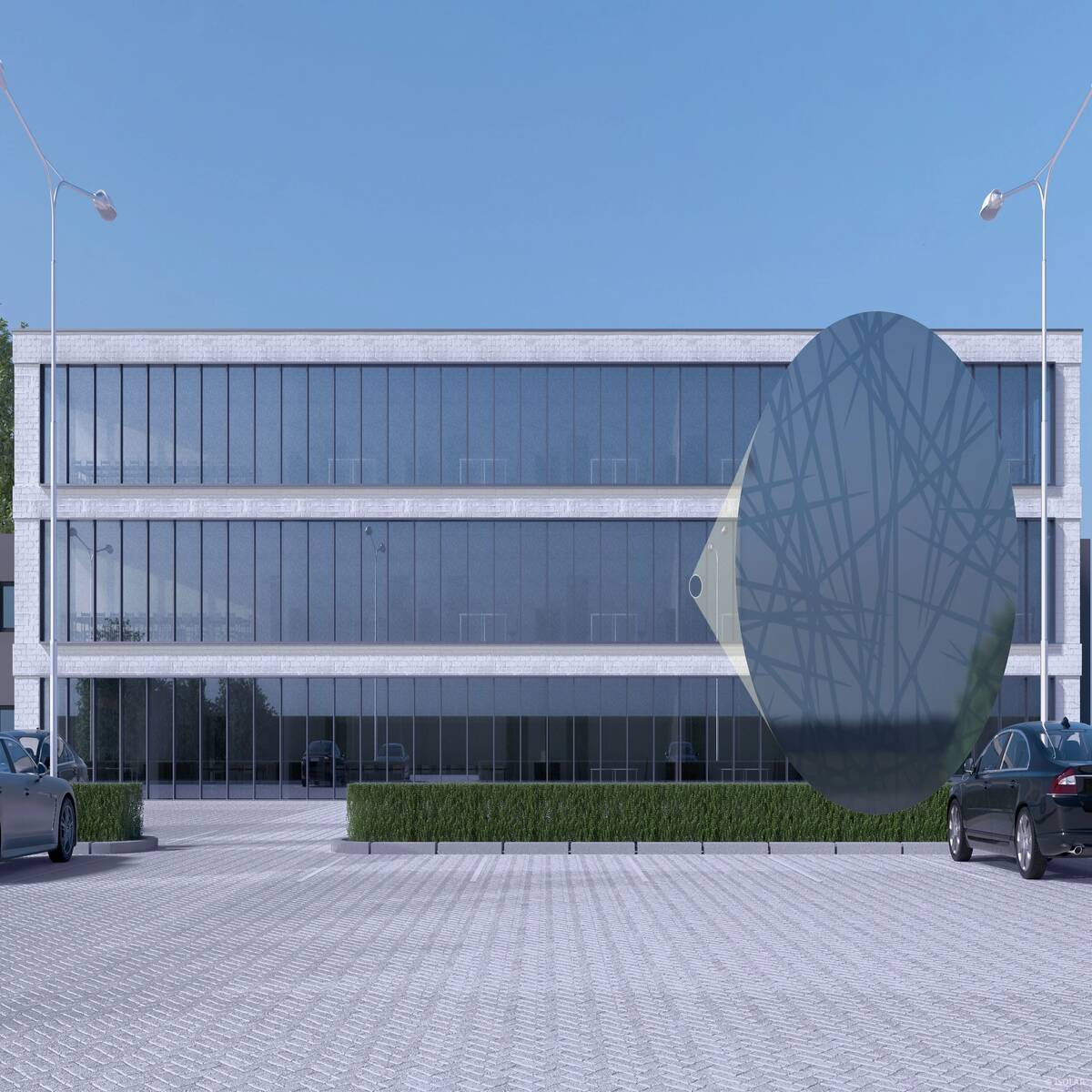 ORNILUX® supermikado features a unique, irregular UV-pattern visible to birds but nearly invisible to humans, providing effective collision protection while maintaining architectural transparency and natural light.
