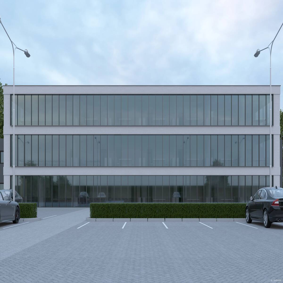 SOLARLUX® sunbelt polaris by Arnold Glas provides excellent heat reflection and balanced daylight transmission, giving façades a clean, sophisticated look in full sun.